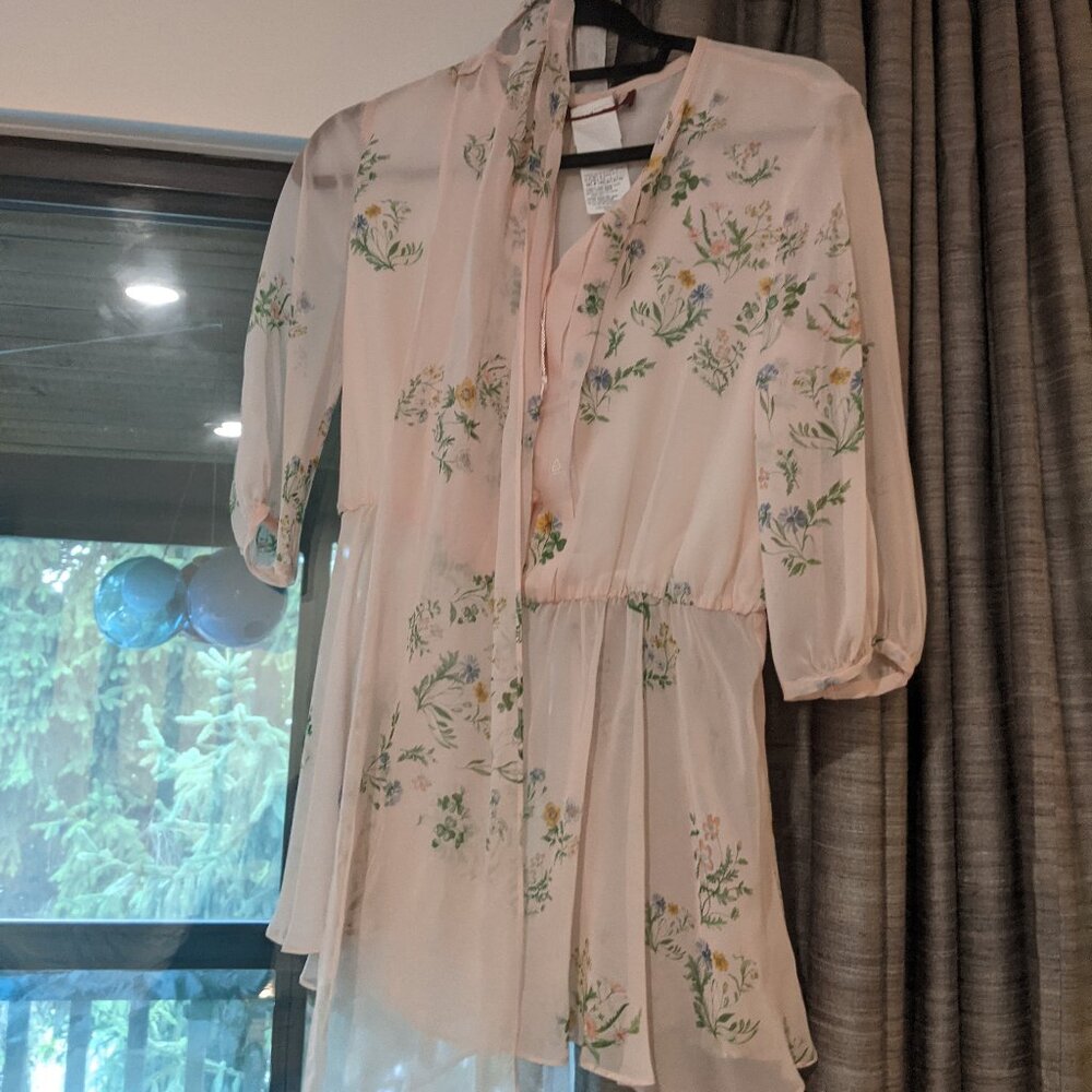 NWT Max Mara blush pink silk top with matching scarf size IT42 or US6